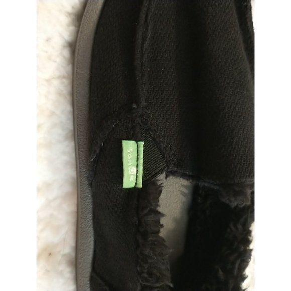 NWT Women's Sanuk Donna Hemp Chill Soft Fur Lined Black Size 5 - Picture 5 of 7